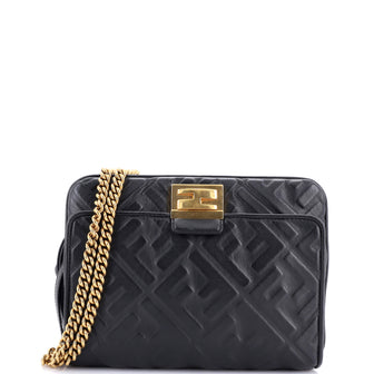 Fendi Upside Down Bag Zucca Embossed Leather
