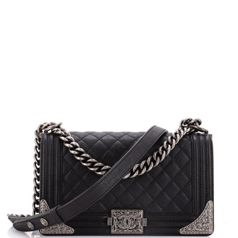 Chanel Paris-Dallas Boy Flap Bag Quilted Calfskin with Metal Adornments Old Medium