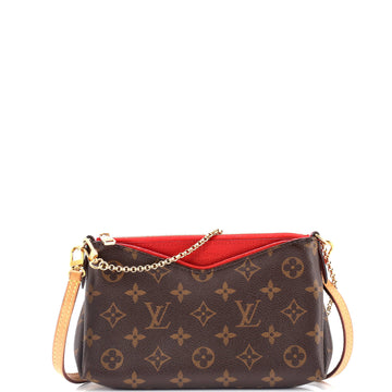 Louis Vuitton Pallas Clutch Monogram Canvas with Leather
