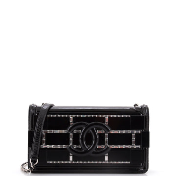 Chanel Boy Brick Flap Bag Patent with Crystal Inlaid Plexiglass Horizontal