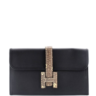 Hermes Jige Duo Clutch Swift with Lizard