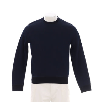 Hermes Men's Textured Crewneck Sweater Wool Blend
