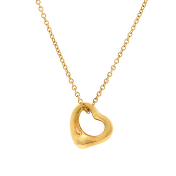 Tiffany & Co. Elsa Peretti Open Heart Pendant Necklace 18K Yellow Gold 11mm
