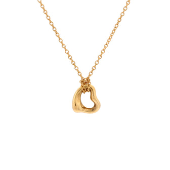Tiffany & Co. Elsa Peretti Open Heart Pendant Necklace 18K Yellow Gold 7mm