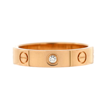 Cartier Love Wedding Band 1 Diamond Ring 18K Rose Gold with Diamond