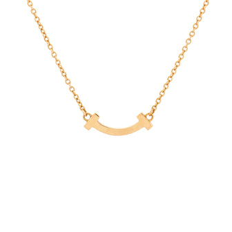 Tiffany & Co. T Smile Pendant Necklace 18K Rose Gold Mini