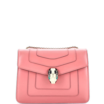 Bvlgari Serpenti Forever Square Shoulder Bag Leather Small
