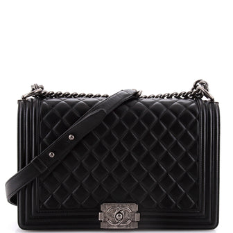 Chanel Boy Flap Bag Quilted Calfskin New Medium