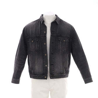 Balenciaga Men's Logo Oversized Jacket Denim