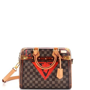 Louis Vuitton Speedy Bandouliere Bag Limited Edition Damier Time Trunk 25
