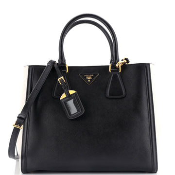Prada Bicolor Lux Convertible Open Tote Saffiano Leather Medium