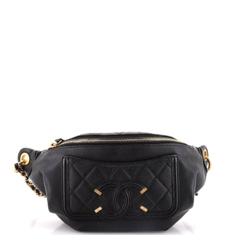 Chanel Filigree Waist Bag Quilted Caviar