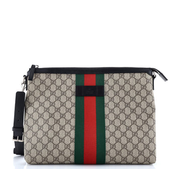 Gucci Web Messenger Bag GG Coated Canvas Large