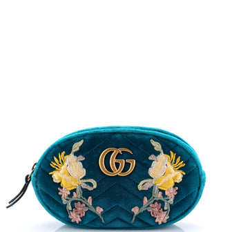 Gucci GG Marmont Belt Bag Embellished Matelasse Velvet