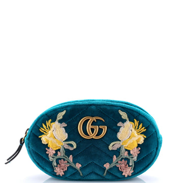 Gucci GG Marmont Belt Bag Embellished Matelasse Velvet