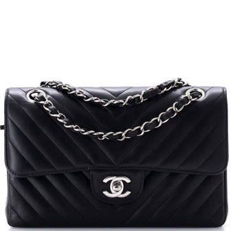 Chanel Classic Double Flap Bag Chevron Lambskin Small