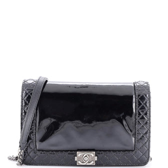 Chanel Reverso Boy Flap Bag Patent Small