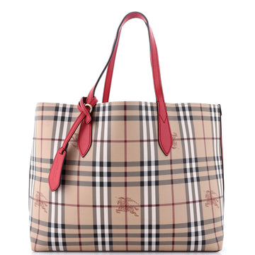 Burberry Reversible Tote Haymarket Coated Canvas and Leather Medium