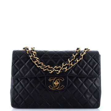 Chanel Vintage Classic Single Flap Bag Quilted Lambskin Maxi