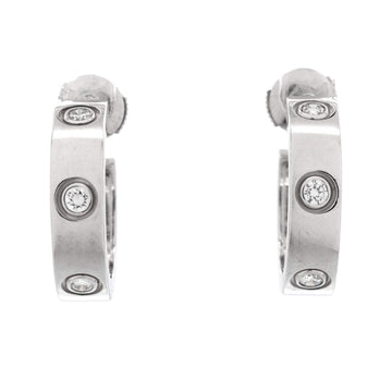 Cartier Love 6 Diamonds Hoop Earrings 18K White Gold with Diamonds 5.5mm