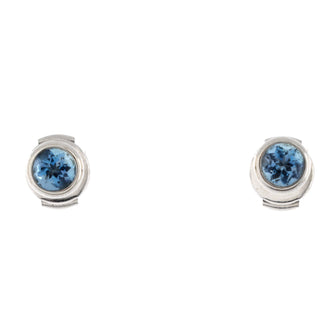 Tiffany & Co. Color By The Yard Stud Earrings Platinum with Aquamarine 6mm