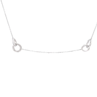Cartier Love Interlocking Station Necklace 18K White Gold and Diamonds