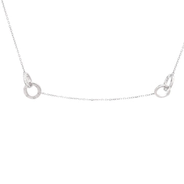 Cartier Love Interlocking Station Necklace 18K White Gold and Diamonds