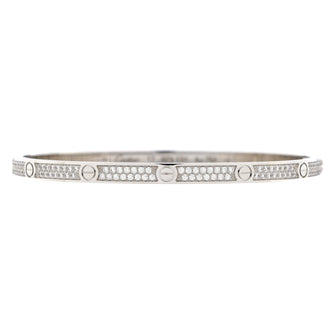 Cartier Love Bracelet 18K White Gold with Pave Diamonds Small