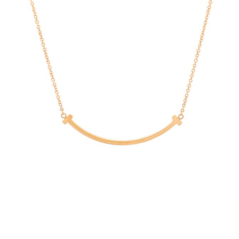 Tiffany & Co. T Smile Pendant Necklace 18K Yellow Gold Small