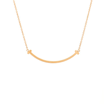 Tiffany & Co. T Smile Pendant Necklace 18K Yellow Gold Small