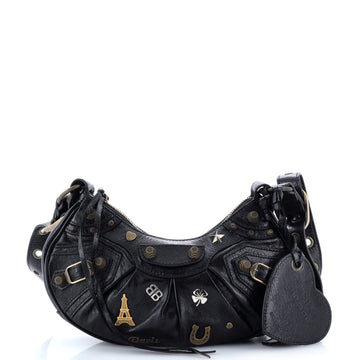 Balenciaga Le Cagole Giant Studs Shoulder Bag Pin Embellished Leather XS