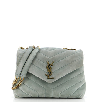 Saint Laurent Loulou Shoulder Bag Matelasse Chevron Velvet Small