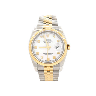 Rolex Oyster Perpetual Datejust Automatic Watch Stainless Steel and Yellow Gold 36
