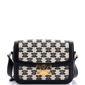 Celine Triomphe Shoulder Bag Triomphe Canvas Medium