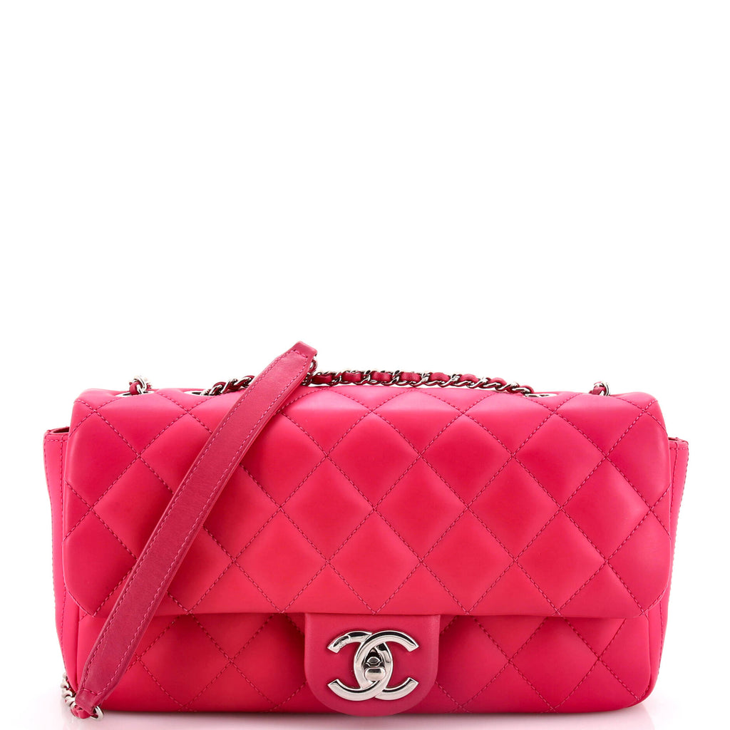 chanel bag rain cover Chanel Coco Rain Flap Bag Quilted Rubberized Lambskin Medium Blue 3207051