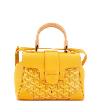Goyard Saigon Top Handle Bag Coated Canvas with Leather Mini