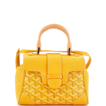 Goyard Saigon Top Handle Bag Coated Canvas with Leather Mini