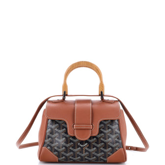 Goyard Saigon Top Handle Bag Coated Canvas with Leather Mini