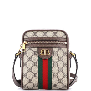 Balenciaga x Gucci The Hacker Project Zip Messenger Bag BB Coated Canvas Mini