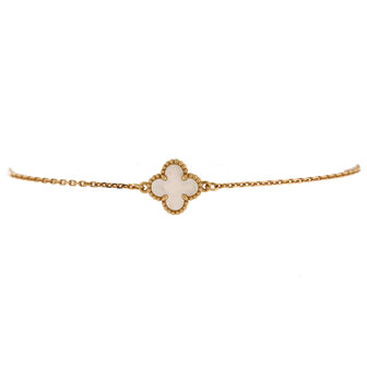 Van Cleef & Arpels Sweet Alhambra Bracelet 18K Yellow Gold and Mother of Pearl
