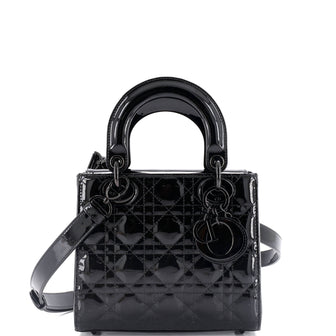 Christian Dior Lady Dior Bag Cannage Quilt Patent Small