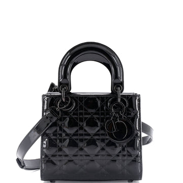 Christian Dior Lady Dior Bag Cannage Quilt Patent Small