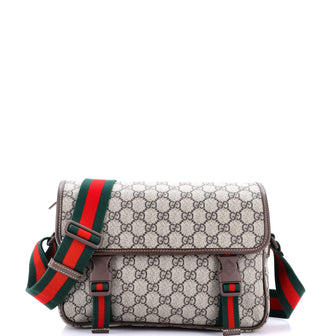 Gucci Web Buckle Messenger Bag GG Coated Canvas Small