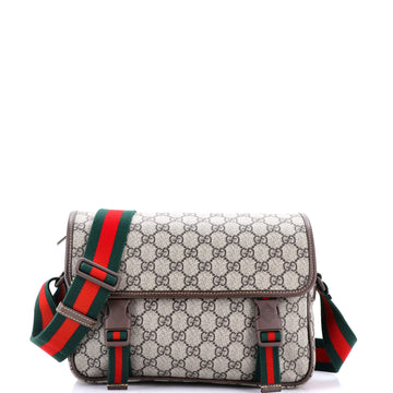 Gucci Web Buckle Messenger Bag GG Coated Canvas Small