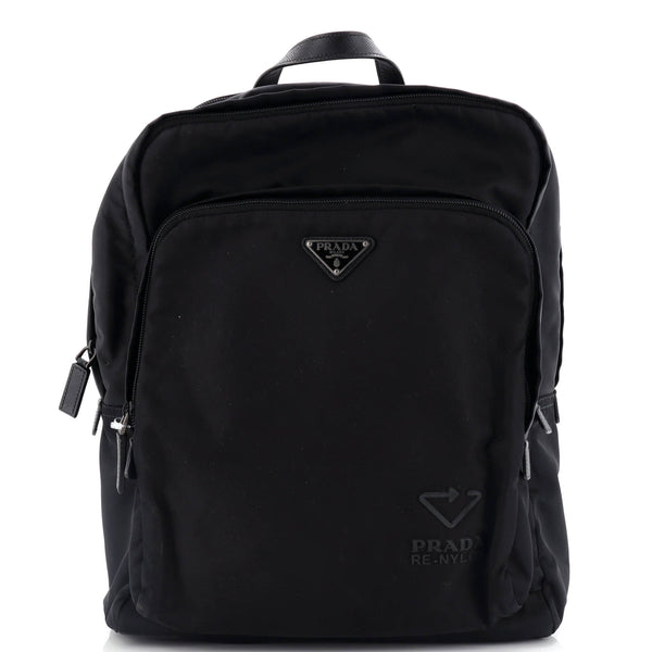 Prada Front Pocket Zip Backpack Re-Nylon Black 32087370