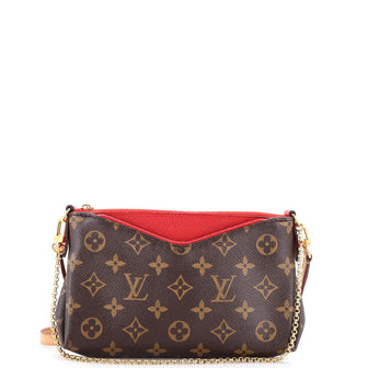 Louis Vuitton Pallas Clutch Monogram Canvas with Leather