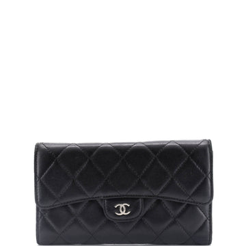 Chanel L-Flap Wallet Quilted Lambskin Long