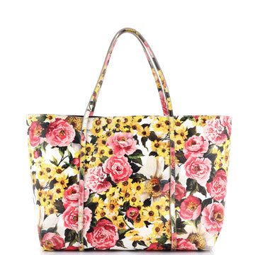 Dolce & Gabbana Miss Escape Open Tote Printed Saffiano Leather