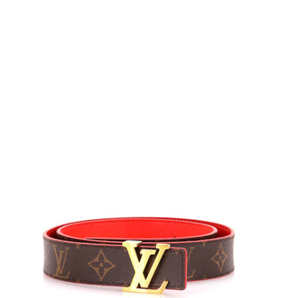 Louis Vuitton LV Initiales Reversible Belt Monogram Canvas and Leather Thin
