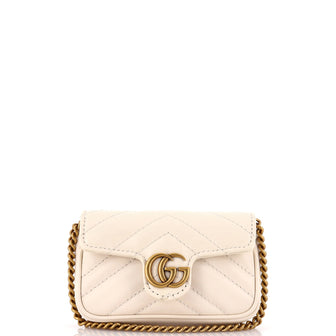 Gucci GG Marmont Coin Purse on Chain Matelasse Leather